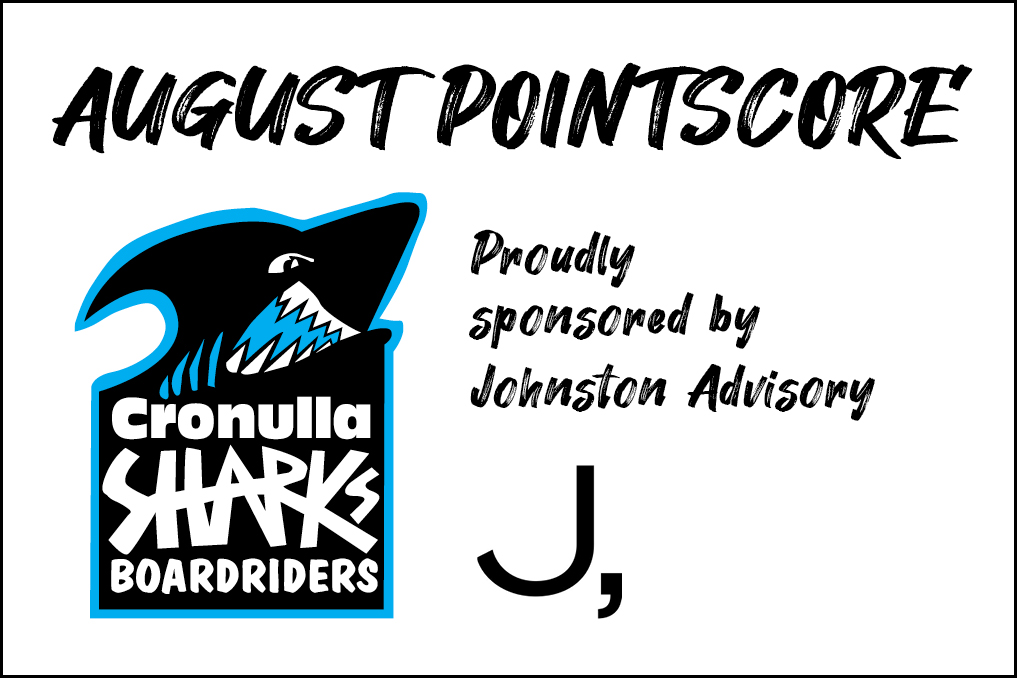 Cronulla Sharks Boardriders August Pointscore Johnston Advisory